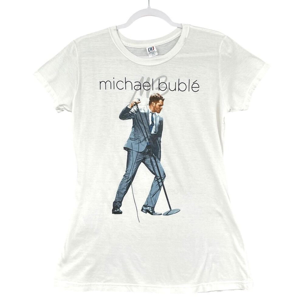 Optima‎ White Michael Buble Graphic Short-Sleeve T-Shirt Unisex Junior 2XL
